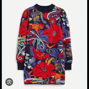 Farm Rio, Size Small Floral Knit Sweater - Red and Blue
